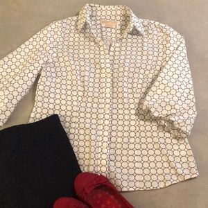 Michael Kors navy and white blouse